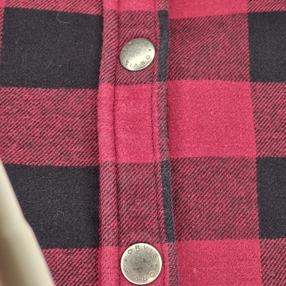Orvis Fleece Lined Red Buffalo Plaid Flannel Shacket Shirt Jacket Women Size XXL - Picture 10 of 16